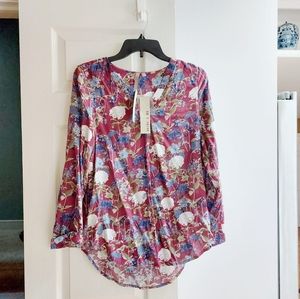 Stitch Fix Brina & M Burgundy V-Neck Top Size S